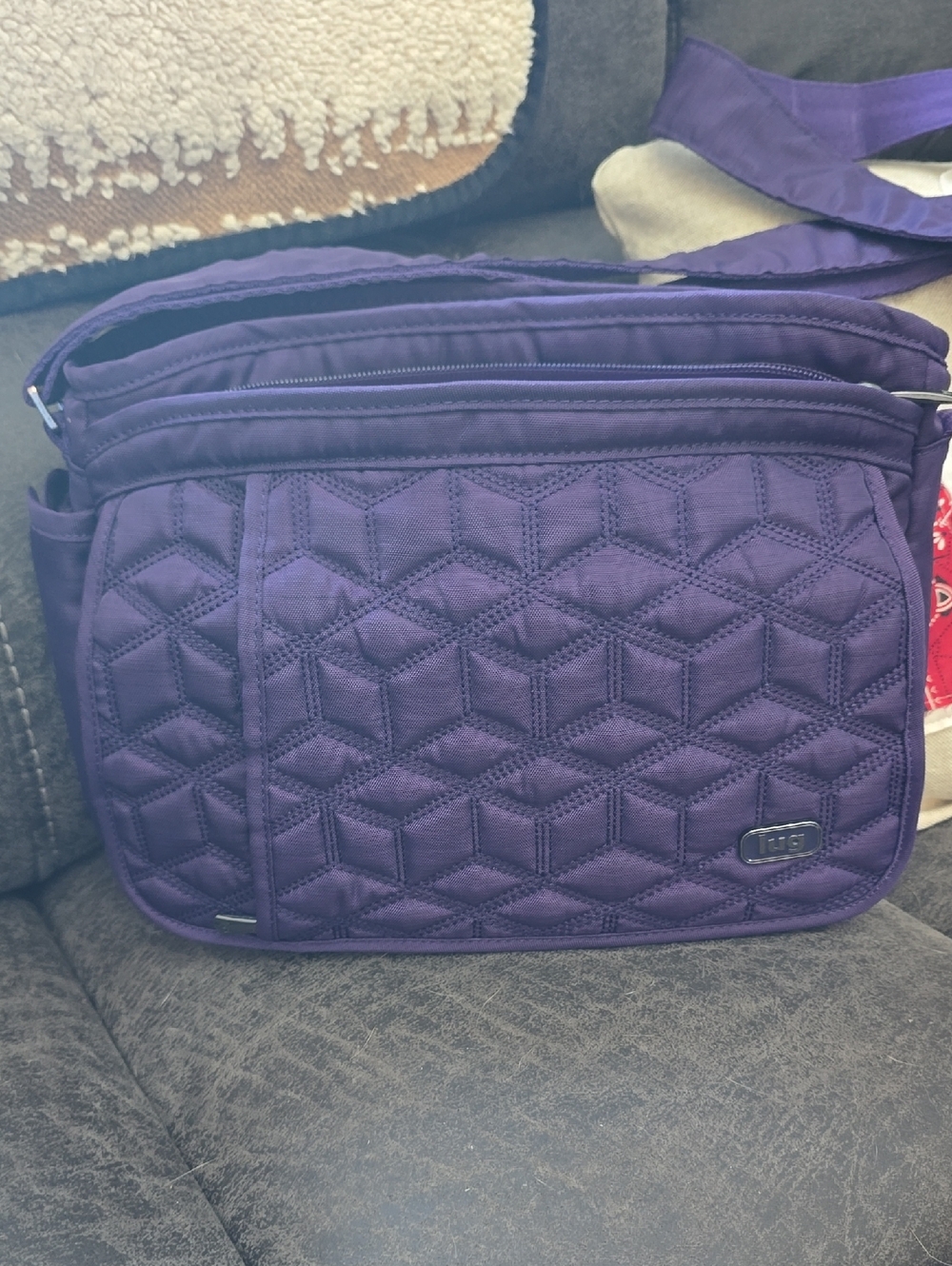 Lug Purple Quilted Crossbody Shoulder Bag